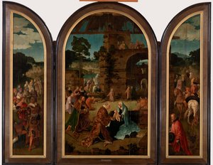 Die Anbetung der Könige Triptychon, ca. 1510 von Lucas van Leyden