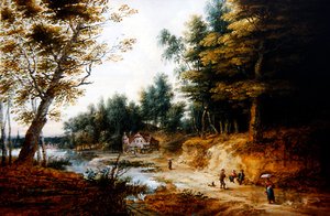 Eine bewaldete Landschaft von Lucas van Uden