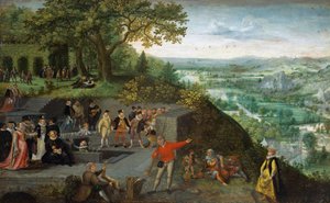 Frühe niederländische Kunst: Kaiser Rudolf II. während einer Trinkkur von Lucas van Valckenborch