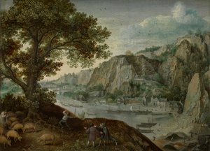 Huy, gesehen von Ahin von Lucas van Valckenborch