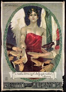 Italienisches Plakat für Kriegsanleihen im Ersten Weltkrieg von Luciano Achille Mauzan