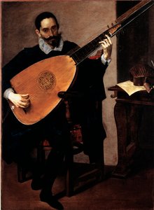 Porträt des Musikers der Herzoglichen Kapelle Gerolamo Gallo von Luciano Borzone