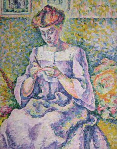 Frau beim Häkeln, 1908 von Lucie Cousturier