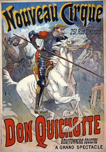 Werbung für "Nouveau Cirque" mit "Don Quichotte, Bouffonnerie équestre", veröffentlicht 1892