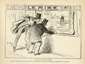 Illustration in Le Rire, 20/04/12 - Die Ausstellungskritik - Kunst, Malereiausstellungen, Karikaturenausstellungen - Kunstkritiken (Gravur)