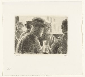Männer in einem Café von Lucien Pissarro