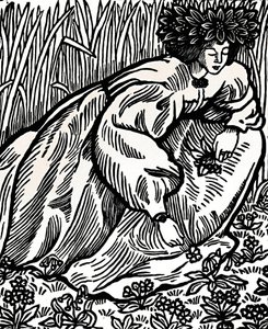Die Gedichte von Ronsard. Original-Holzschnitt, 1902, 1923 von Lucien Pissarro