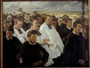 Prozession nach Penmarch in der Bretagne. Gemälde von Lucien Simon (1861-1945) 1900