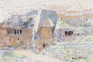 Alte Gräber im Kidrontal, Jerusalem von Lucy Willis