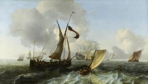 Leicht bewegte See mit Schiffen von Ludolf Backhuysen