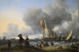 Niederländer besteigen eine Yacht