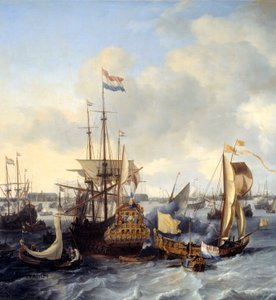 Blick auf den Hafen von Amsterdam vom Ij (Detail)