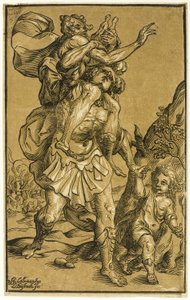 Aeneas trägt seinen Vater Anchises