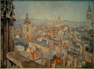 Blick über die Dächer von Rouen von Ludovic Piette