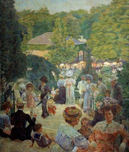 Der Parc Montsouris vom Musikpavillon aus im Jahr 1900. Gemälde von Ludovic Vallee (1864 - 1939) von Ludovic Vallee