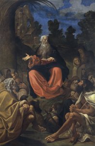 Der heilige Antonius der Abt predigt den Einsiedlern von Ludovico Carracci