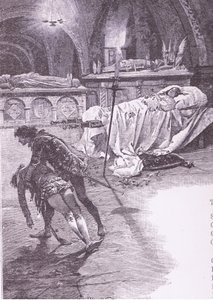 Schöne Julia, die bei den Engeln verweilt., Illustration aus Romeo und Julia von Ludovico Marchetti