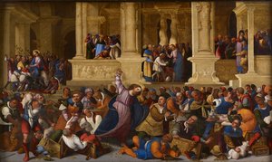 Christus vertreibt die Geldwechsler aus dem Tempel von Ludovico Mazzolino