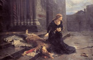 Der Tod des Gianmaria Visconti vor der Kirche S. Gottardo in Mailand von Ludovico Pogliaghi