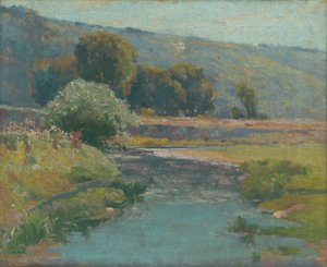 Landschaft mit überflutetem Bach von Ludovit Cordak
