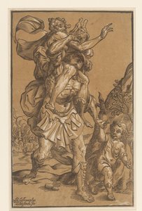 Aeneas trägt seinen Vater aus Troja von Ludwig Businck
