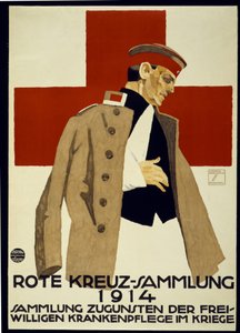 Spendenkampagne für das Deutsche Rote Kreuz, veröffentlicht 1914 (Farblithografie) von Ludwig Hohlwein