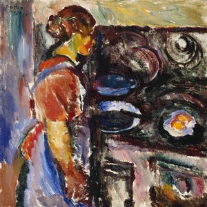 Mädchen in der Küche; Pike I Kjokken, 1921
