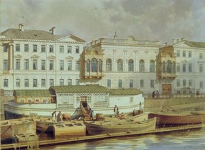 Naryshkin-Palast am Fluss Fontanka, Mitte des 19. Jahrhunderts von Ludwig Premazzi