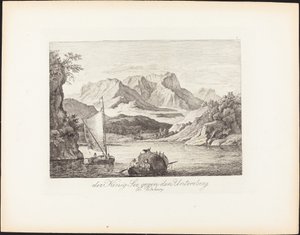 Der Königsee gegen den Untersberg bei Salzburg von Ludwig Richter