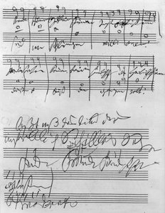 Handgeschriebene Partitur (Tinte auf Papier)