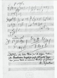 Die letzte Seite der Musik, geschrieben vom deutschen Komponisten Ludwig van Beethoven (1770-1827)