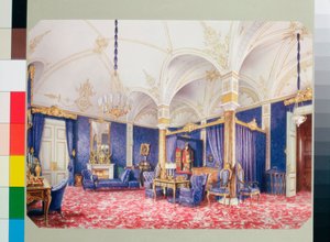 Interieurs des Winterpalastes - Das Schlafzimmer der Kaiserin Maria Alexandrowna von Luigi Premazzi
