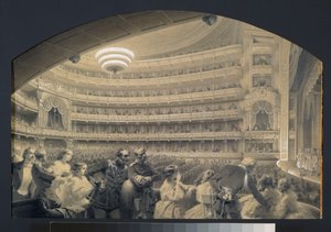 Das Auditorium des kaiserlichen Bolshoi-Kammeny-Theaters in Sankt Petersburg von Luigi Premazzi