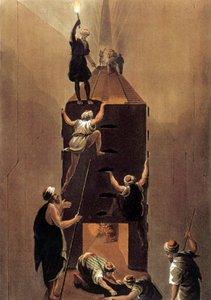 Ansicht des Durchgangs in der großen Pyramide in Ägypten