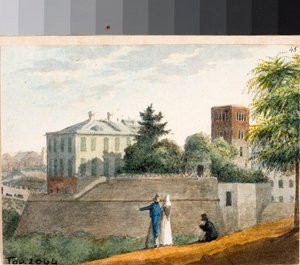 Ansicht der Bastionen und des Glockenturms Santo Stefano, Genua von Luigi Garibbo