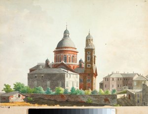 Ansicht der Basilika Santa Maria Assunta di Carignano in Genua (Aquarell) von Luigi Garibbo