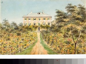Ansicht des Casinos Lagomarsino an der Küste von Rivarolo, nahe Genua von Luigi Garibbo