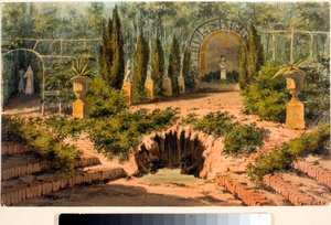 Ansicht des Gartens der Villa Doria a Pegli bei Genua von Luigi Garibbo
