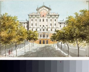 Ansicht des Armenhospizes in Genua