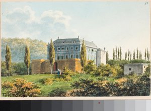 Ansicht einer Villa wahrscheinlich im Stadtteil Albaro, Genua von Luigi Garibbo