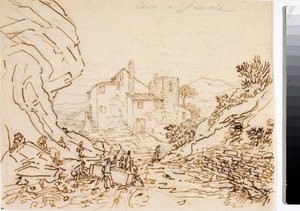 Arbeiter in einem Steinbruch in Fiesole, nahe Florenz von Luigi Garibbo