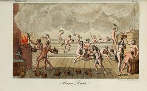 Russisches Bad. Illustration aus Il costume antico e moderno o storia del governo… von Giulio Ferrario, 1831 von Luigi Giarrè