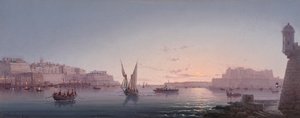 Großer Hafen, Malta, von Corrodino, 1911 von Luigi Maria Galea