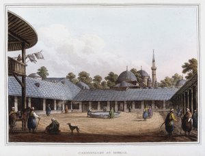 Lager in Borgas. In „Views in the Ottoman Dominions, in Europe, in Asia, and some of the Mediterranean islands“ von Luigi Mayer, London von Luigi Mayer