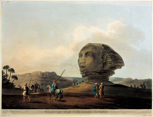 Sphinxkopf in Ägypten aus Ansichten in Ägypten von Luigi Mayer, Gravur von Luigi Mayer