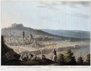 Ansicht von Jerusalem vom Ölberg aus - Gravur