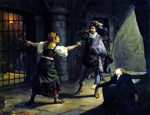 Le Fere (Il Trovatore) von Giuseppe Verdi (1813-1901). Chromolithographie von Luigi Morgari von Luigi Morgari