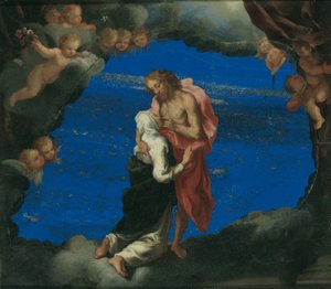 Heilige Katharina an der Wunde Christi von Luigi Primo Gentile