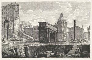 Die Säule des Phokas auf dem Forum Romanum (Veduta dello scavo della Colonna di Foca)