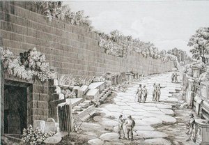 Römische Straße nach Tusculo, nach ihrer ersten Ausgrabung 1825, aus 